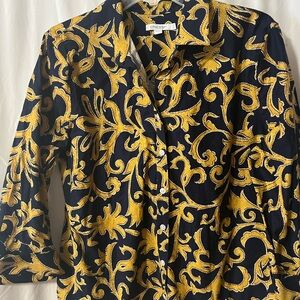 Chico's Elegant Black and Gold Blouse